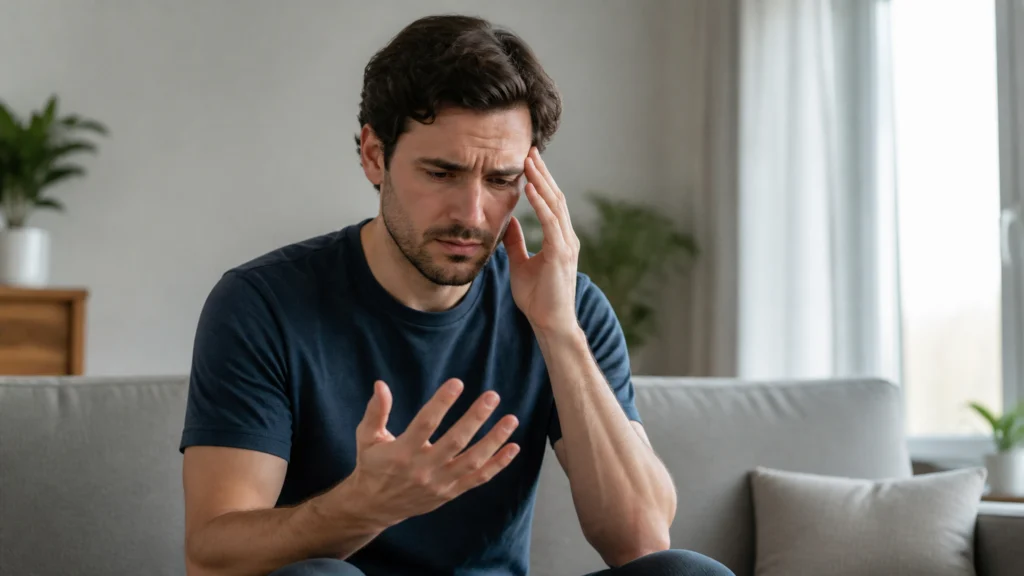 Illustration éditoriale pour l’article « Migraine et fourmillement : gérez vos auras sensitives »